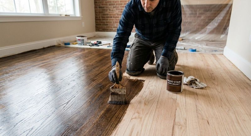 Walnut Floor Staining in Kansas City, KS